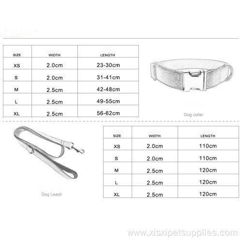 Lead Rope Dog Collars With Adjustable Metal Buckle